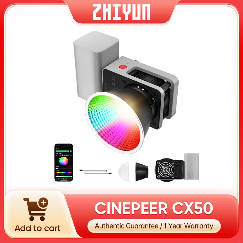 Photography Lighting App - Zhiyun CINEPEER CX50 RGB Video Light