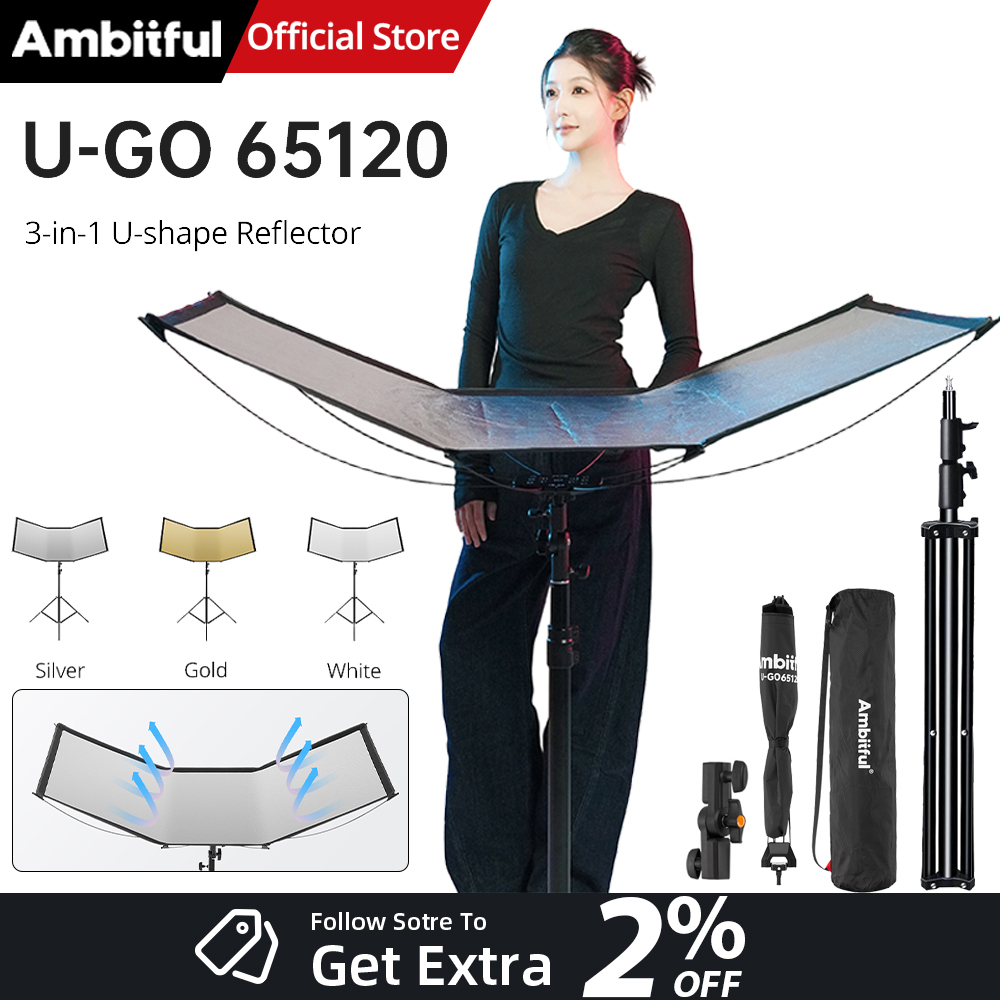 Photography Types Of Lighting - AMBITFUL 3in1 U-Type Light Diffuser Reflector