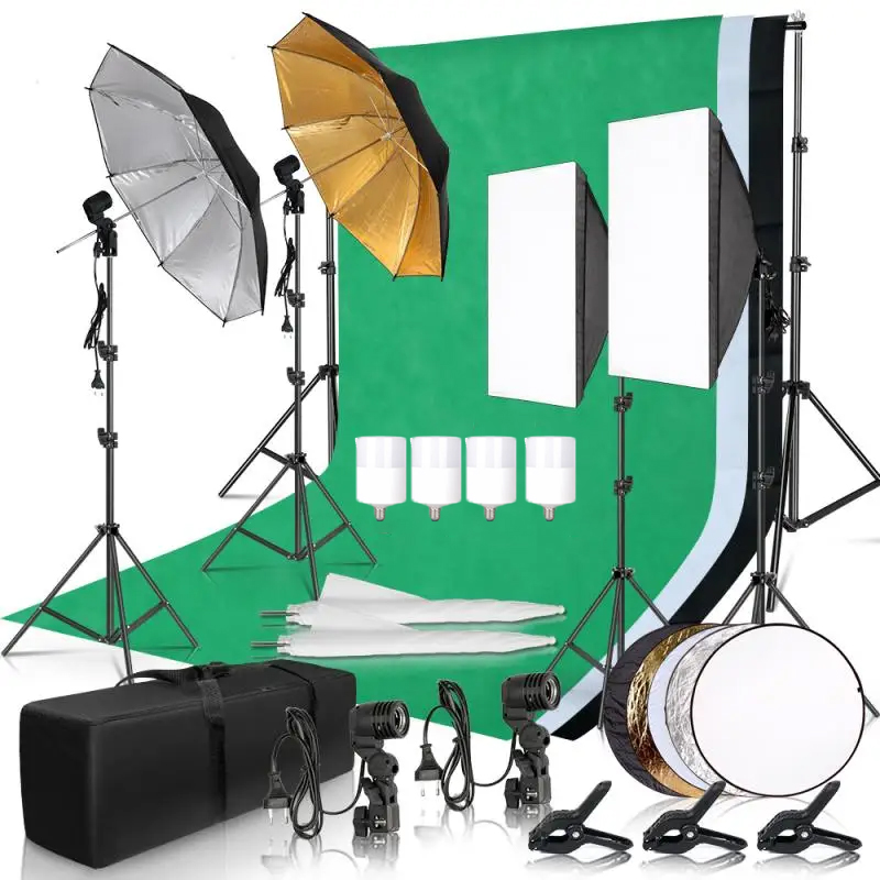 Photography Lighting And Backdrop Kits - Photography Lighting Kit Umbrella Photo Background