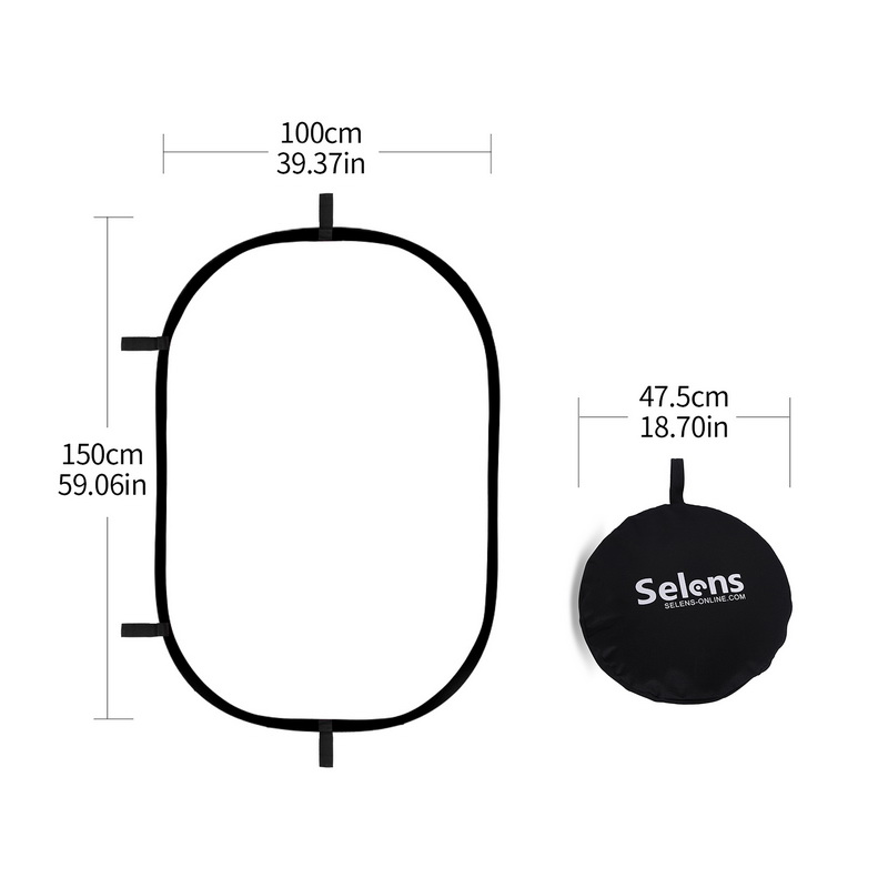 Photography Lighting Board - 100X150CM Foldable Oval Reflector Soft Light