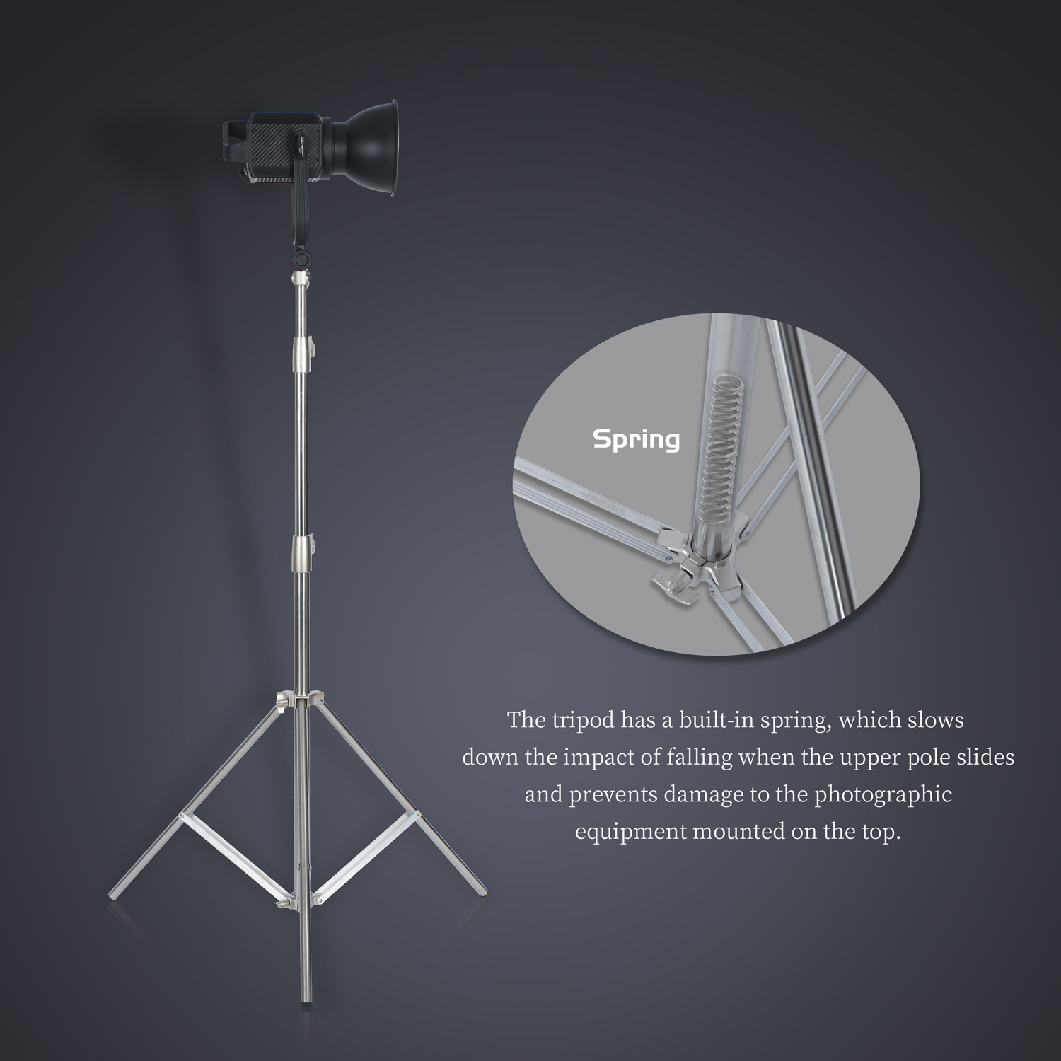 SH 2.8M Stainless Steel Light  - огляд і ціна Photography Video Lighting Kit With Adjustable Tripod Stand
