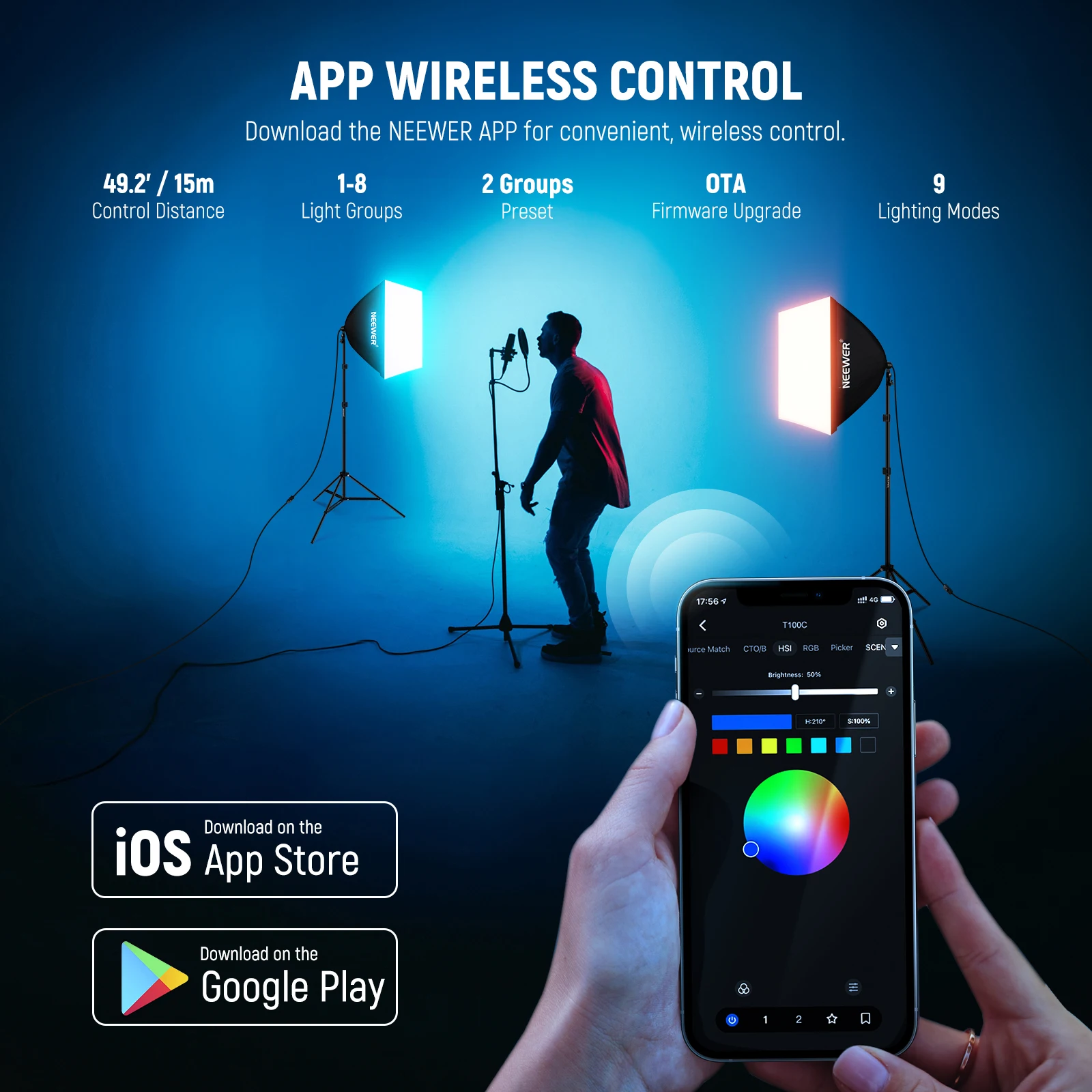 NEEWER RGB Softbox Lighting Ki - огляд і ціна Photography Lighting App