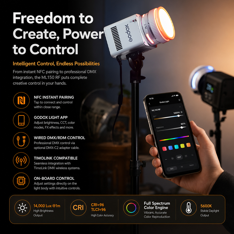 Godox ML150RF Full-color LED V - огляд і ціна Photography Lighting App