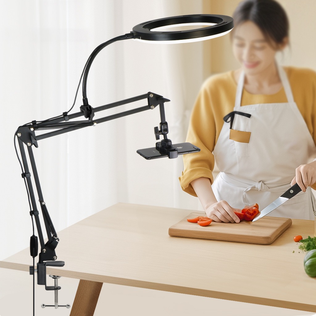 Live Stand Mobile Phone Profes - огляд і ціна Photography Video Lighting Kit With Adjustable Tripod Stand