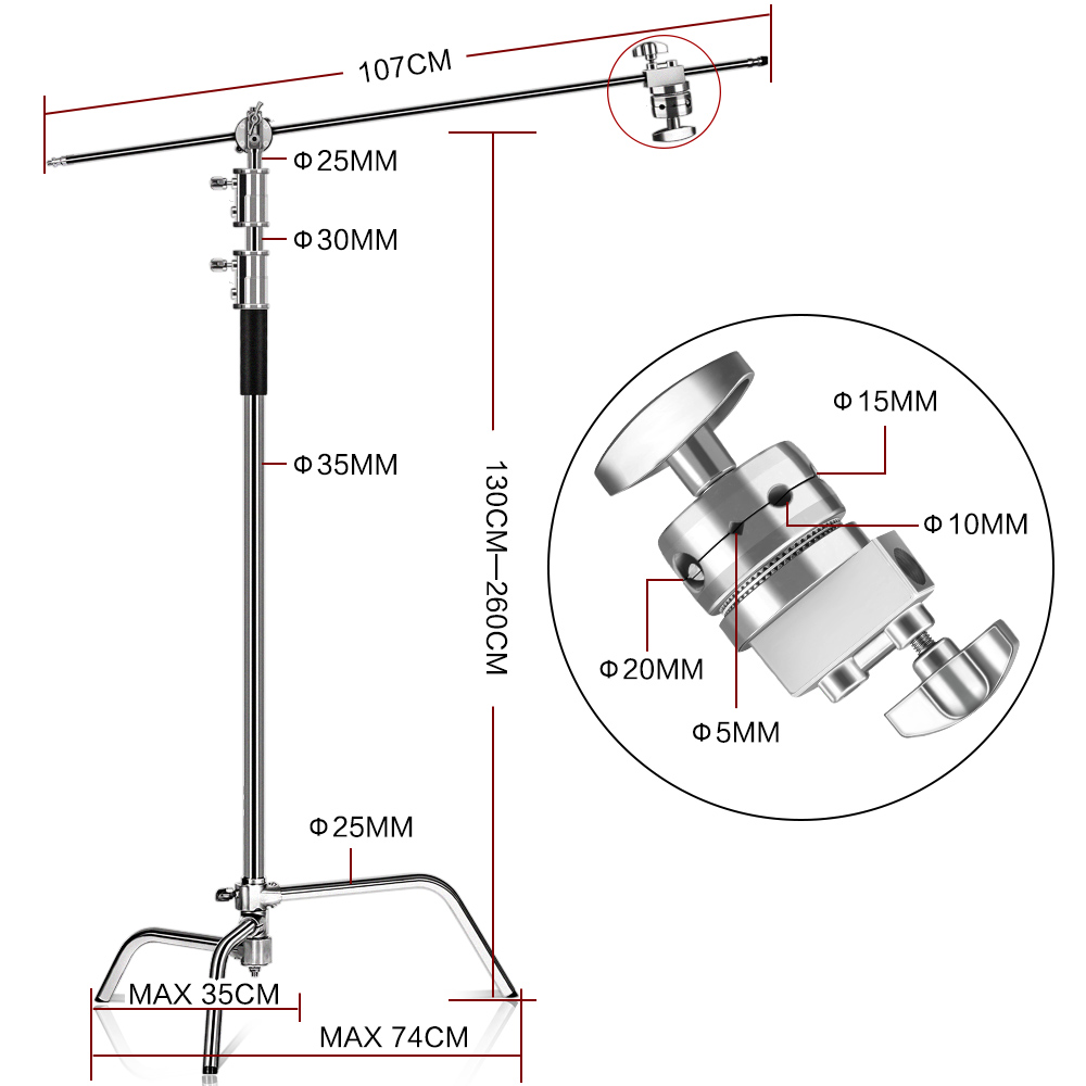 C-Stand Photography Stand Stai - огляд і ціна Boom Arm Stand