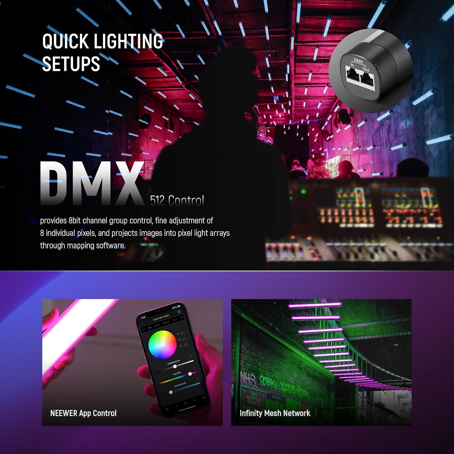 NEEWER TL60 RGB Tube Light, Fu - огляд і ціна Photography Lighting App