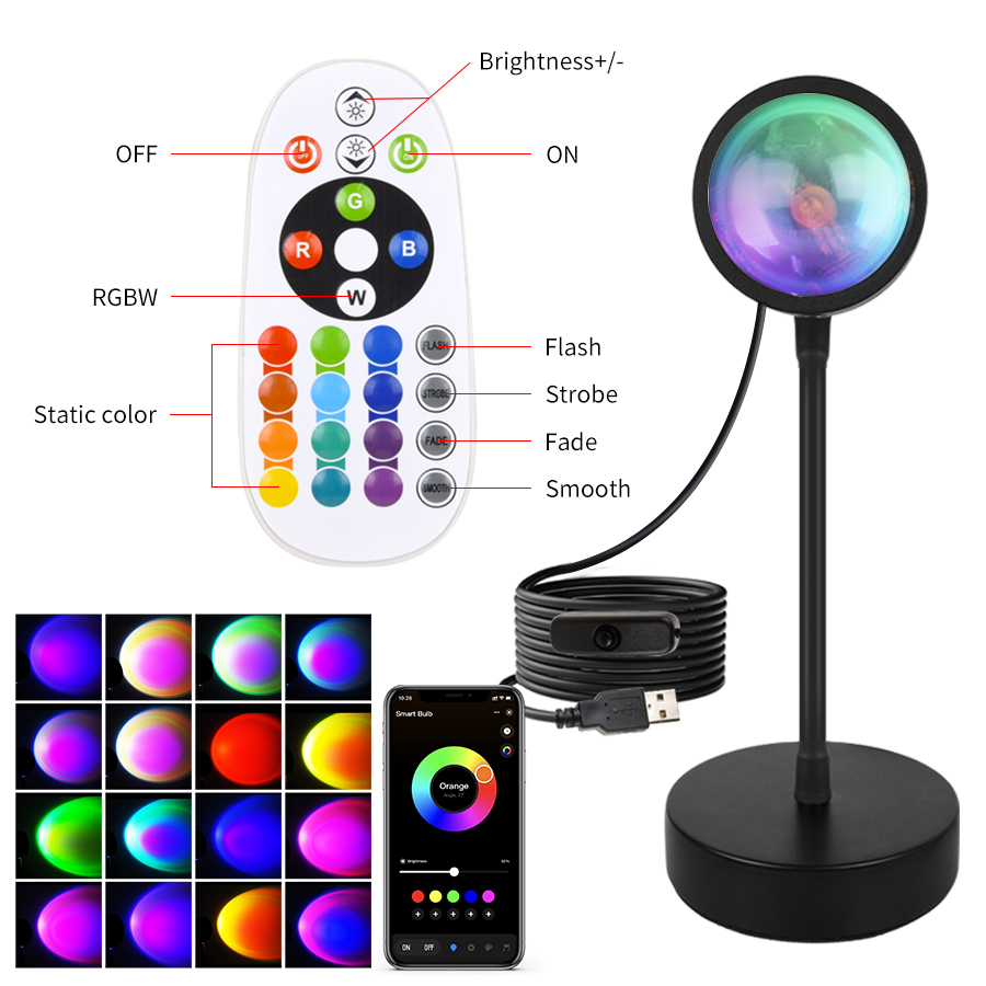 Smart Sunset Lamp Tuya LED Nig - огляд і ціна Photography Lighting App