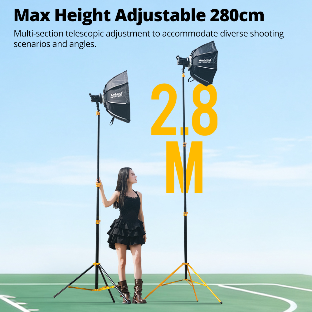 AMBITFUL GM280Y 280cm Professi - огляд і ціна Photography Video Lighting Kit With Adjustable Tripod Stand