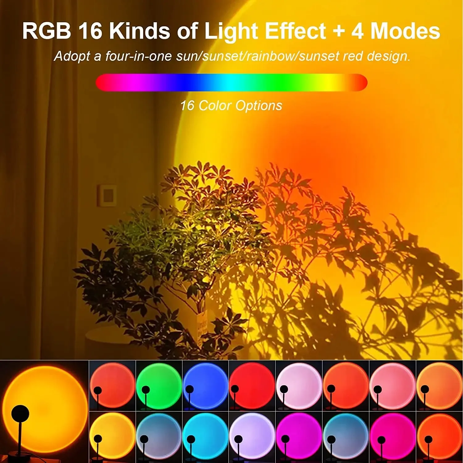16 Color Sunset Lamp,RGB Mood  - огляд і ціна Photography Lighting Mood