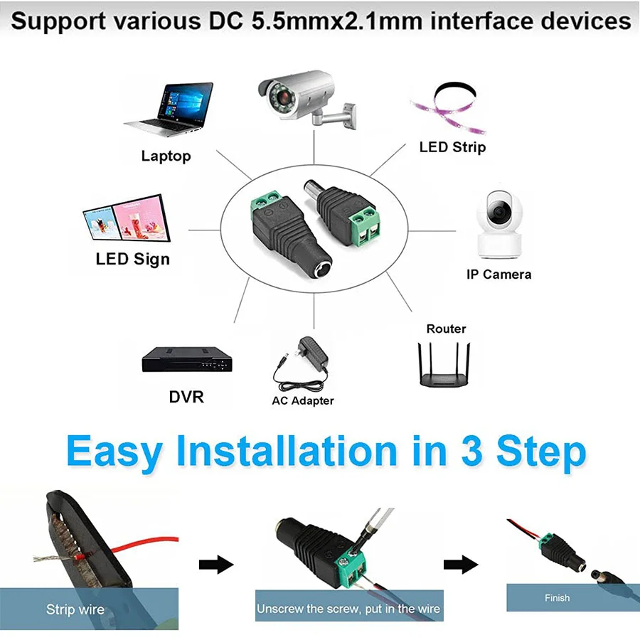 5pairs DC 12V Female And Male  - огляд і ціна Photography Lighting Gear
